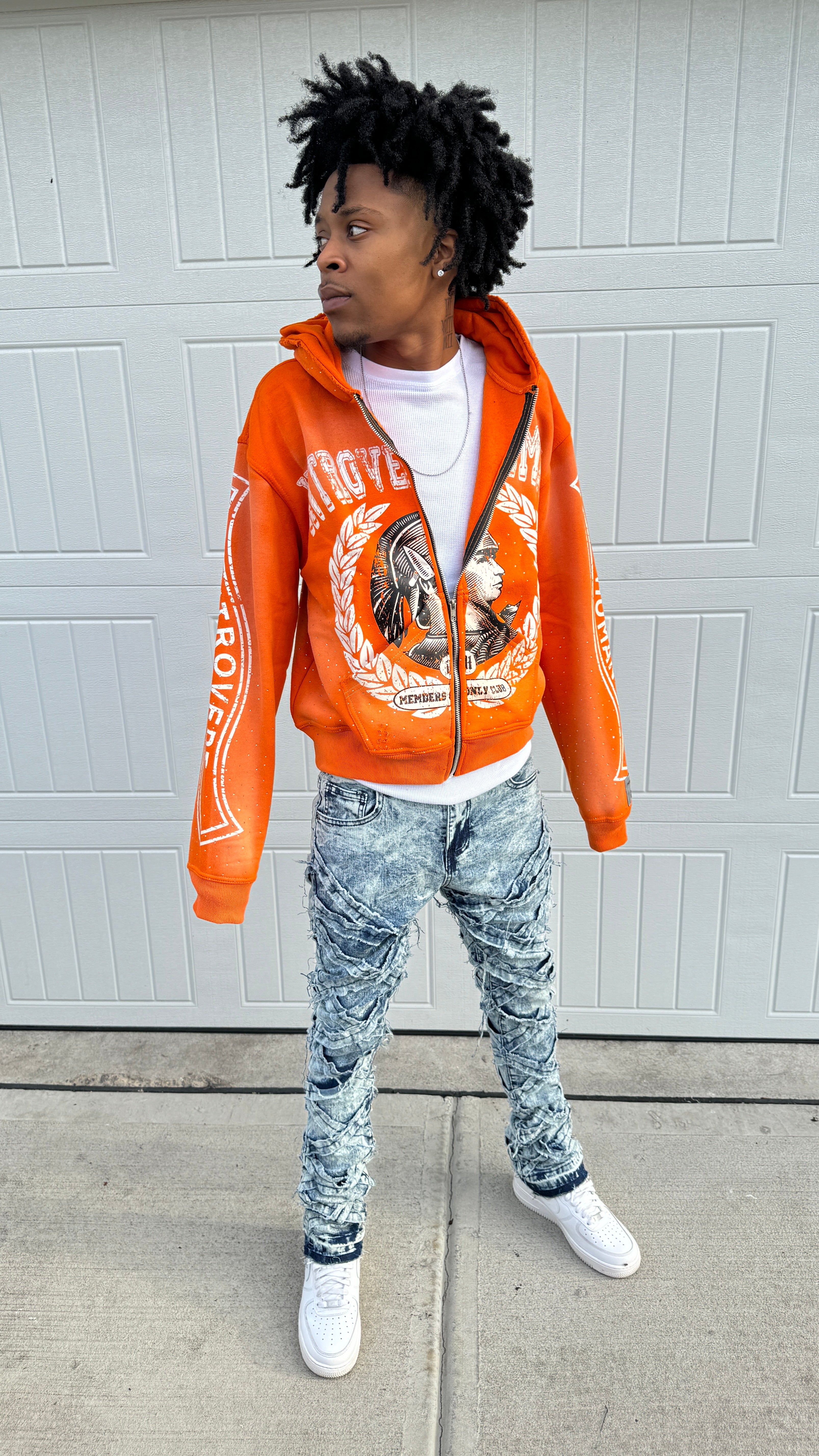 STARRY NIGHT ZIP UP ORANGE