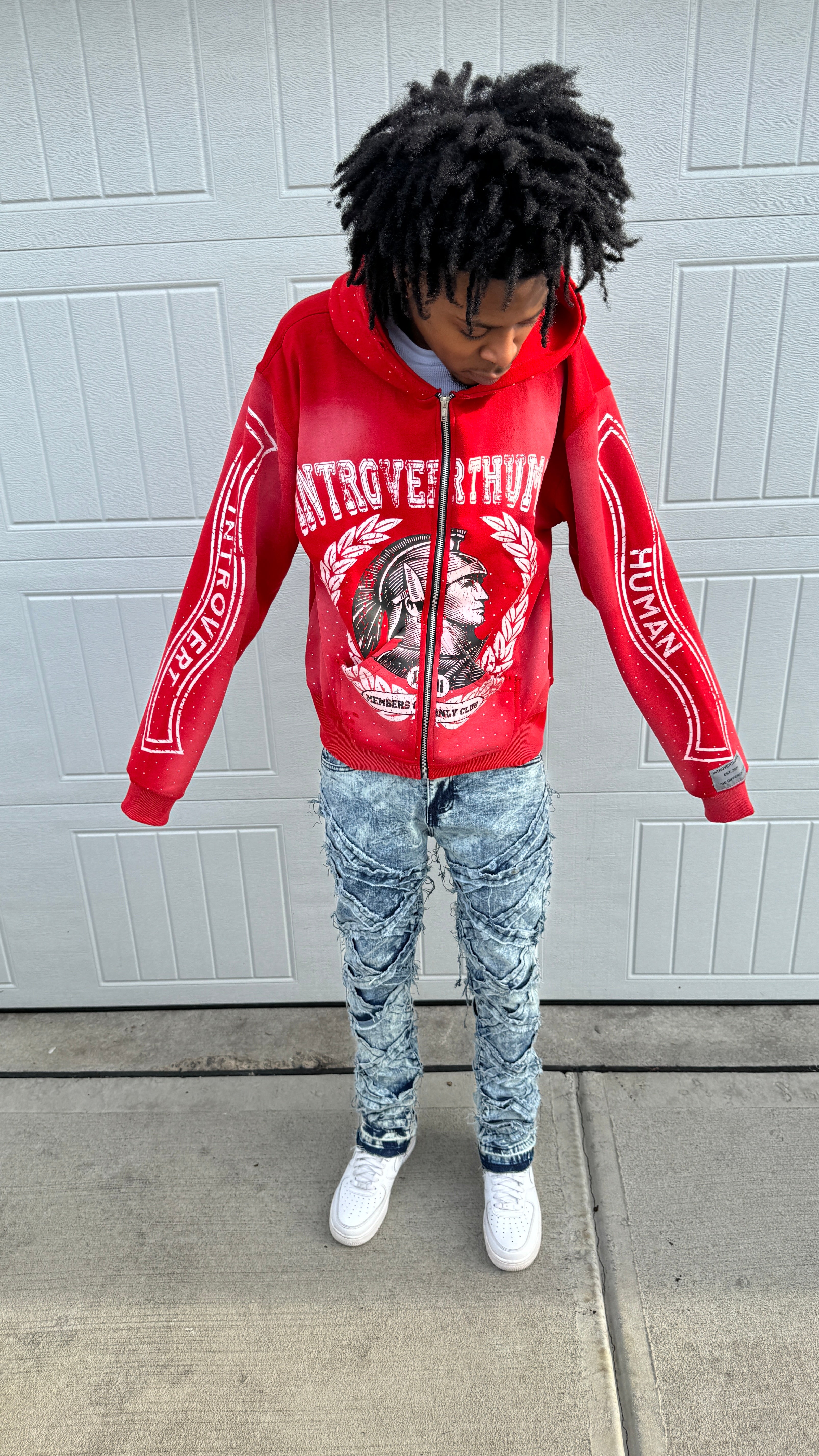 STARRY NIGHT ZIP UP RED